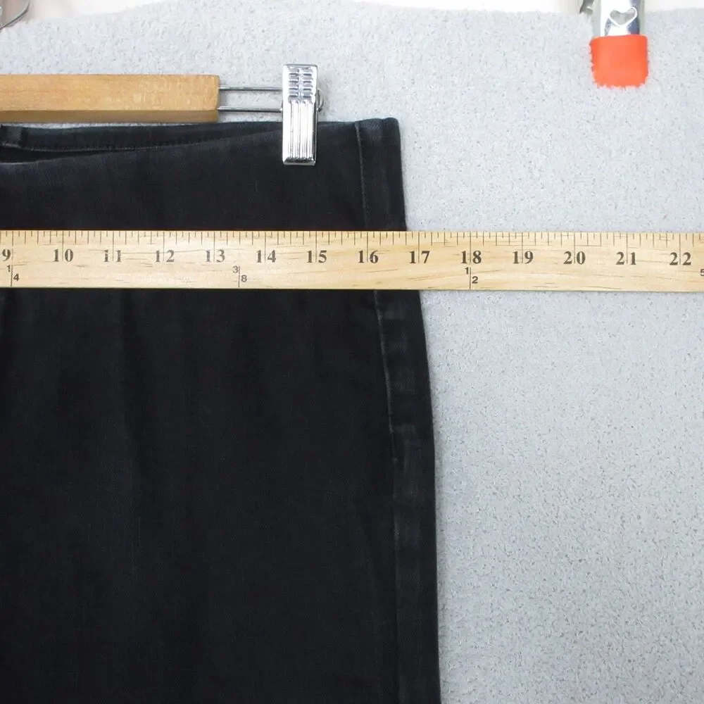 Soft Surroundings Pull On Pants Womens Petite M Black Stretch Slim Ankle 32x29.5